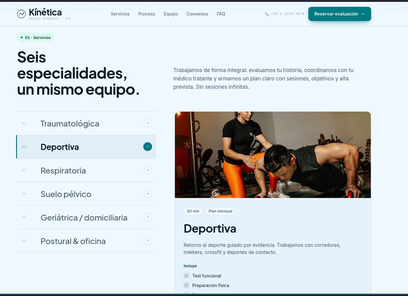 Kinética - Servicios