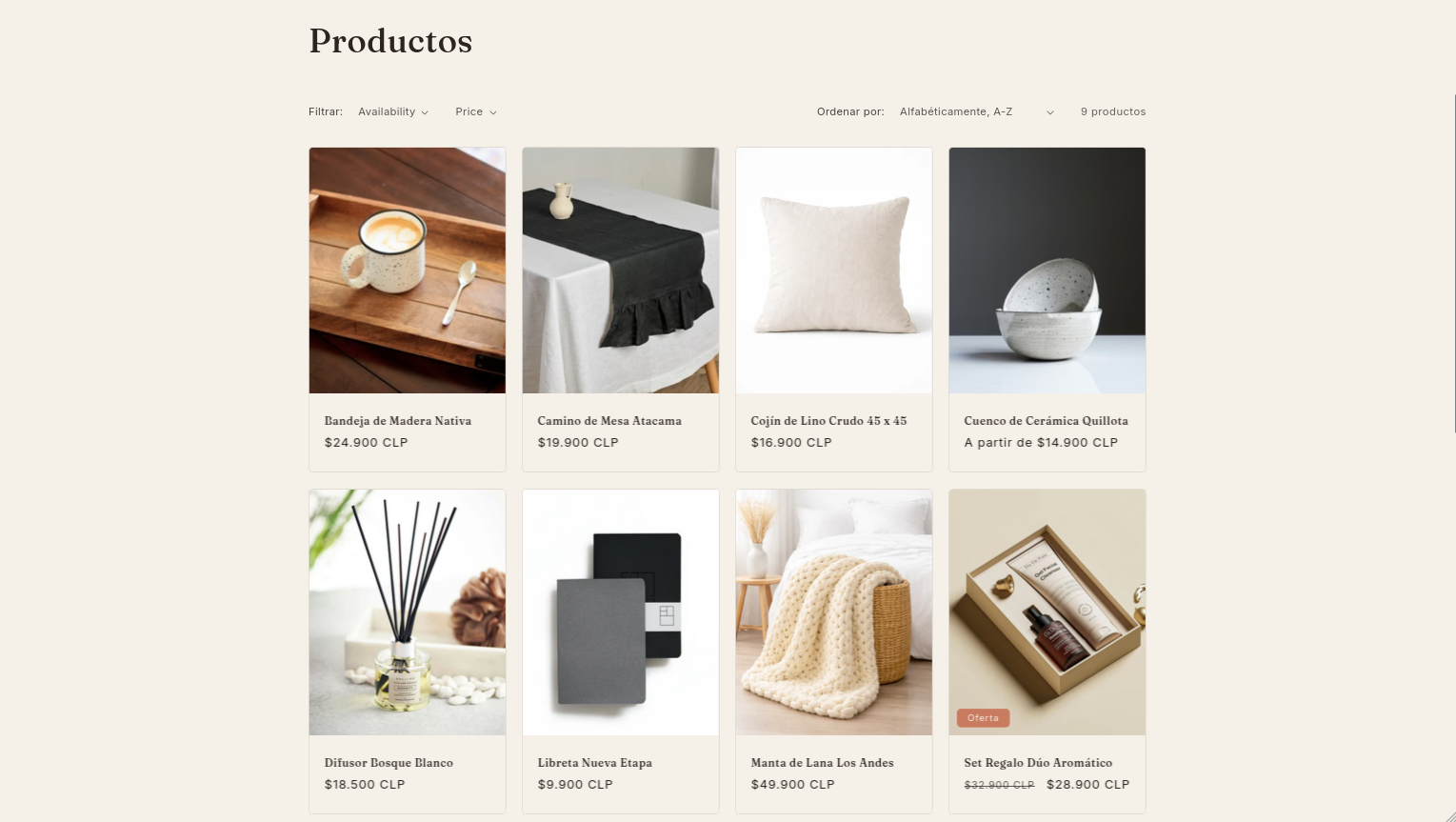 Casa Nueve - Catálogo de productos